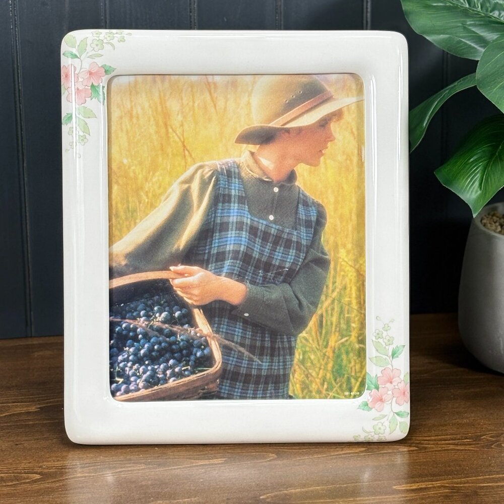 Vintage Floral Ceramic 8x10 Picture Frame by The Weston Gallery Cottagecore Pink